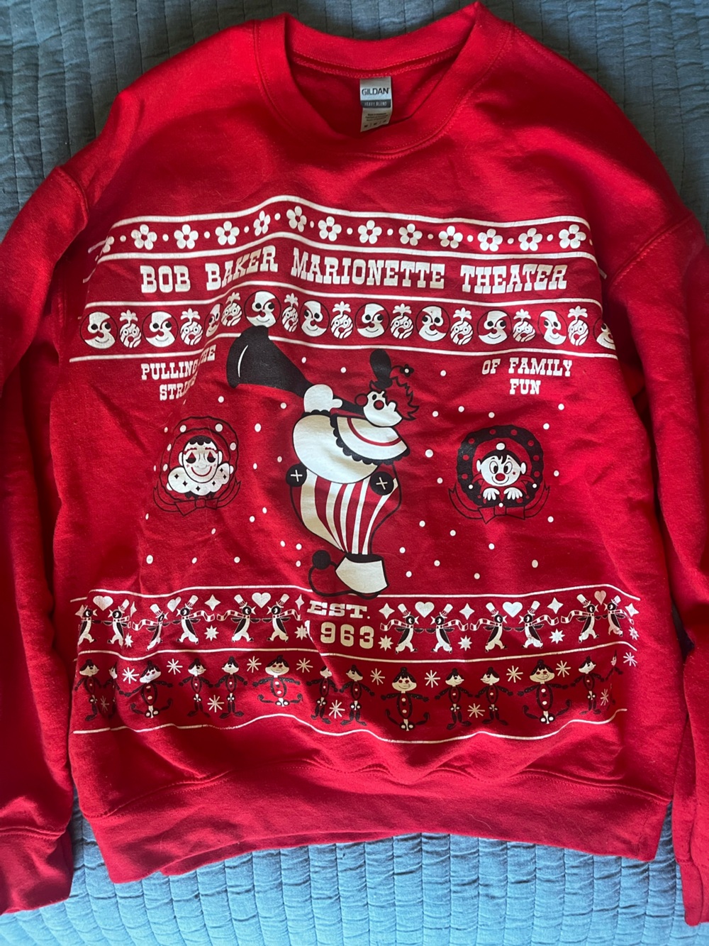 Bob Baker Marionette Holiday Sweater Size M